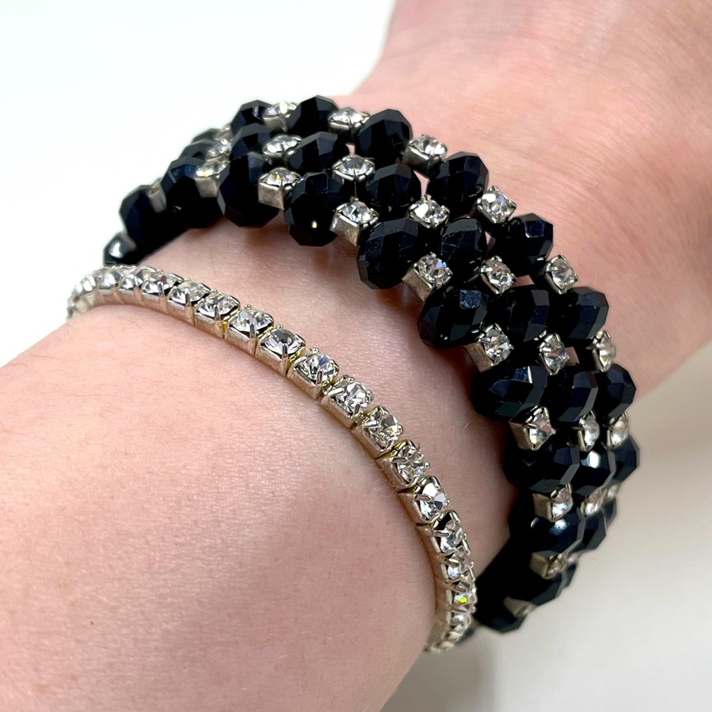Gorgeous Vintage Y2K Rhinestone and Swarovski Crystal Bracelet Set